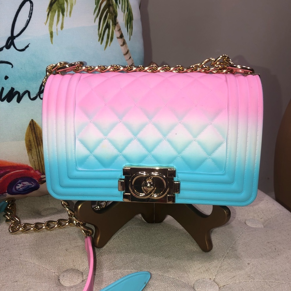 Luxury Rainbow Jelly Chain Crossbody Bag Excellent Condition - Picture 3 of 11